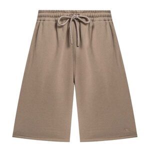 Off-White Unisex Adult Embroidered Sweat Shorts / Brown